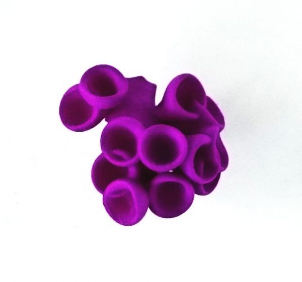 Bud ring 3D printed, dyed purple