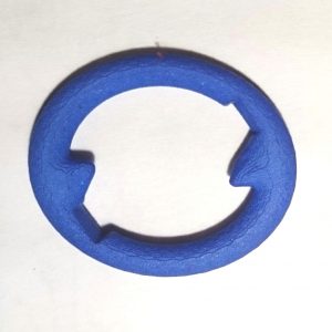 dark blue Center top circle for a 3 part Variations 3D printed ring, by Ann Marie Shillito